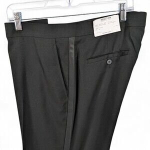 Kenneth Cole Men’s Ready Flex Slim Fit Tuxedo Suit Dress Pants Black 45x32